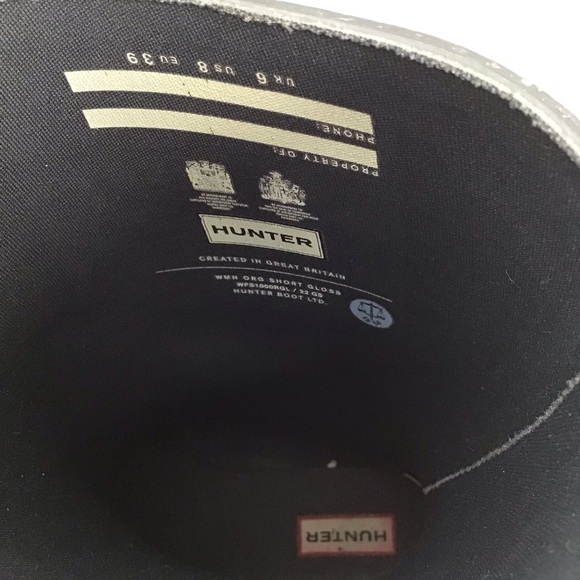 Hunter Original Short Rain Boots Women’s Waterproof Rubber Gray/Blue Size 8 - Picture 5 of 11